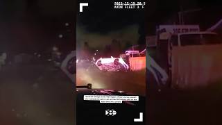 Dashcam footage shows officers pursue man who rammed into patrol cars and nearly flipped his vehicle [upl. by Einnim]