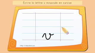 Écrire lalphabet Apprendre à écrire la lettre v en minuscule en cursive [upl. by Hedveh]