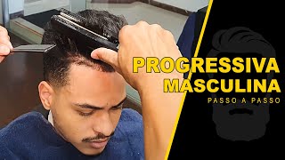 Como Fazer PROGRESSIVA em Cabelo Masculino Curto Melhor Progressiva Masculina [upl. by Wiburg]