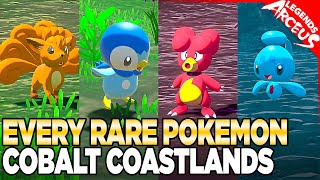 Every Rare Pokemon in Cobalt Coastlands  Pokemon Legends Arceus [upl. by Greggs]