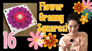 How to Make Flower Granny Squares  Heart Mandala Square [upl. by Itirp]