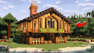 Minecraft  How to Build Spruce Cabin House Tutorial [upl. by Towney]