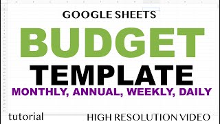 Budget Template  Google Sheets  Tutorial [upl. by Nosmas887]