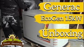 FINAL OFF GRID COMPONENT Generac Ecogen 15kW Unboxing [upl. by Attikin]