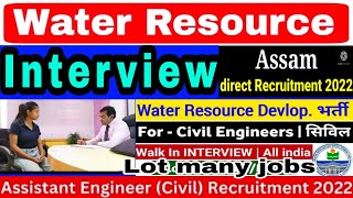 Water resource interview  PWD Civil Engineer  Water technician  ASSAM recruitment  PD Classes [upl. by Novrej]