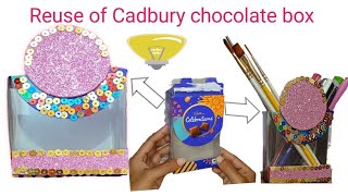 Reuse of Cadbury celebrations box  waste material craft DIY chocolate craft Best out of waste [upl. by Airamalegna850]