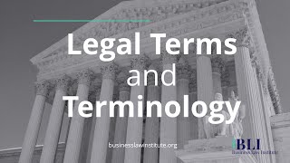 Legal Terms and Terminology [upl. by Nnayt598]