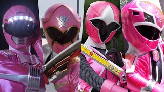 Pink Sentai Henshin And Roll Call Momoranger  KiramaPink 19752020 [upl. by Willetta]