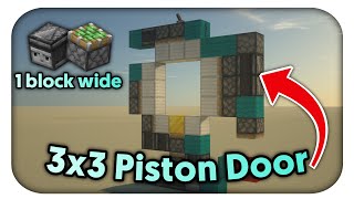 Tutorial 1 block wide 3x3 Piston Door  Minecraft JAVA 116  117 [upl. by Arihday52]