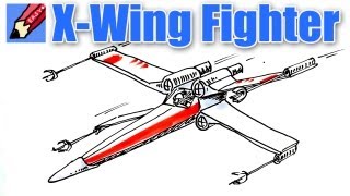 Draw a Star Wars Xwing Fighter Real Easy [upl. by Wessling]