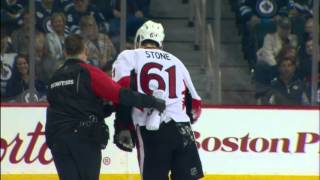 Gotta See It Byfuglien absolutely demolishes Stone [upl. by Stamata]