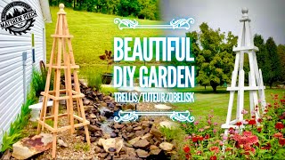 HOW TO MAKE A GARDEN TRELLIS  TUTEUR  OBELISK [upl. by Brynna941]