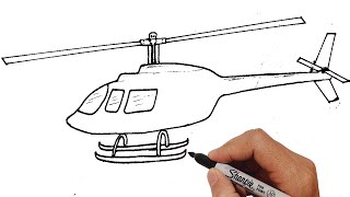 How To Draw A Helicopter Easy Step By Step [upl. by Dewie]