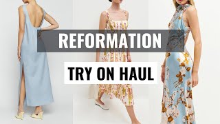 SUMMER LINEN DRESSES  REFORMATION TRY ON HAUL  THE QUAINTRELLE LADY [upl. by Maribel]