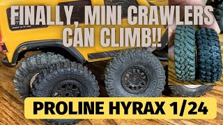 Proline 124 Hyrax 10 inch tire review  the best scx24 tire for 124 [upl. by Epolenep]