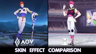 Hisoka AOV VS Hisoka MLBB  Skin Effect Comparison  Hunter X Hunter Collab [upl. by Onofredo]