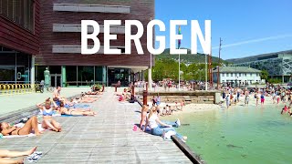 BERGEN Møhlenpris beach 🇳🇴 Walk Norway 2023 [upl. by Nudnarb342]