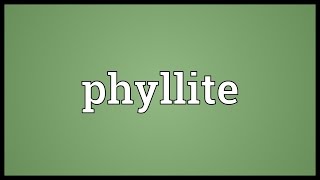 Phyllite Meaning [upl. by Epolulot]