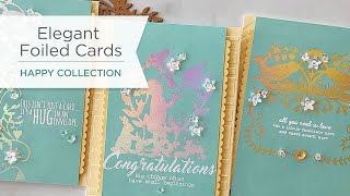 Elegant Glimmer Cards with quotHappyquot Collection by Sharyn Sowell [upl. by Aniratac]