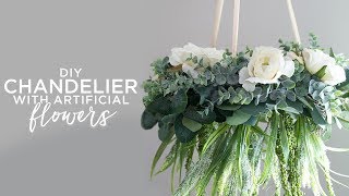 DIY Chandelier with Artificial Flowers [upl. by Ardnasella942]