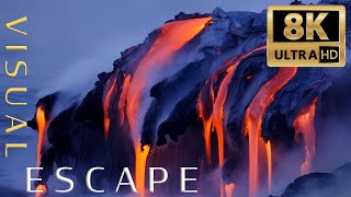 Lava in 8K  Visual Escape [upl. by Cord]