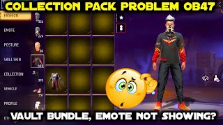 AFTER OB47 UPDATE VAULT ITEMS NOT SHOWING IN FREE FIRE GLITCH PROBLEM  FF ME BUNDLE NAHI DIKH RAHA [upl. by Kazimir826]