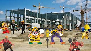 Wario dies in a tragic construction site incident while recklessly riding a jackhammermp4 [upl. by Adnuhsed]