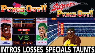 PunchOut amp Super PunchOut Nintendo Arcade  All Intros Losses Special Moves Taunts [upl. by Attennaj]