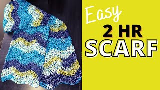 Crochet Scarf for Beginners Take 3  Easy Pattern to Crochet a Scarf in 2 Hours [upl. by Ahsiyn]