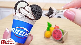 Making Miniature DQ Blizzards Ice cream In Mini Kitchen  ASMR Cooking Mini Food [upl. by Aikas]