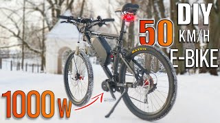 DIY 50kmh Electric Bike Using 1000W Mid Drive Kit [upl. by Arakihc860]