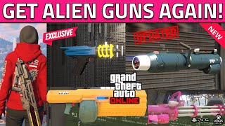 How To Get ALL Alien Laser Guns Widowmaker amp UpnAtomizer amp Unholy Hellbringer in GTA 5 Online [upl. by Ahsote]