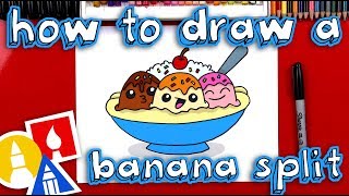 How To Draw A Banana Split Cartoon 🍌 [upl. by Nilya]