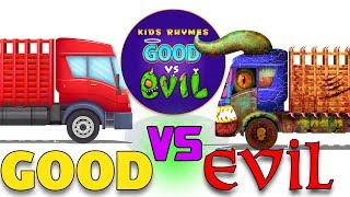 Good vs Evil Agricultural Truck Vehicle Battles For Children [upl. by Neerom]