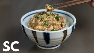 How to make Spicy Ahi Tuna Poke Bowl EASY Hawaiian recipe [upl. by Gerstein]