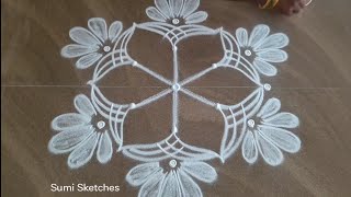 Hi Friends  Evening kolam  easy to way for beginners  SumiSketches [upl. by Burdelle137]