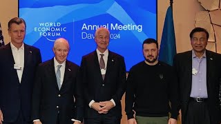 Ukraines Zelenskiy Meets Dimon Schwarzman Dalio in Davos [upl. by Iren598]