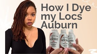 DYING MY LOCS AUBURN USING Adore Cinnamon amp Cajun Spice [upl. by Uolyram]