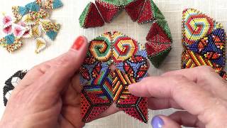 Contemporary Geometric Beadwork  The Flower Face Join for a Simple Kaleidocycle PART ONE [upl. by Egiap]