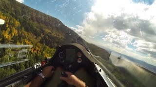 Glider Enjoying 100 Mile Ridge Flight Over the Rocky Mountains [upl. by Ruford533]