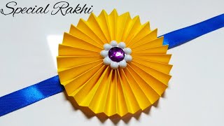 How to make beautiful Rakhi at home  Rakhi making ideas at home with paper  Easy Rakhi making idea [upl. by Henning404]