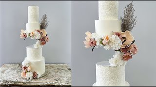 How to make a wedding FLOATING CAKE illusion  Cake decorating tutorials  Sugarella Sweets [upl. by Idram]