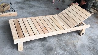 Amazing Creation Woodworking Ideas From Old Pallet  Build A Sun Loungers  How To DIY [upl. by Delgado]