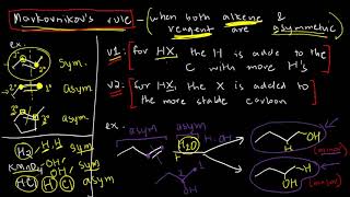 ORGCHEM 13b  Alkenes Markovnikovs Rule [upl. by Oilcareh737]