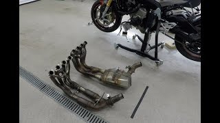 BMW S1000RR exhaust headers on S1000R Install video [upl. by Sido]