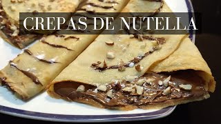 COMO HACER CREPAS CON HARINA DE HOT CAKES  Relleno de Nutella y Queso Philadelphia [upl. by Ainocal]