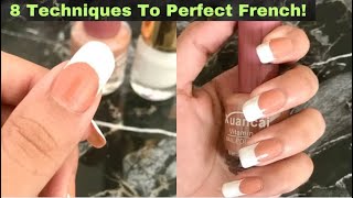 French Tip Nail Tutorial 💅🏼French Tips At Home Frenchtip Nailart For Short Nails viral nails [upl. by Shippee943]