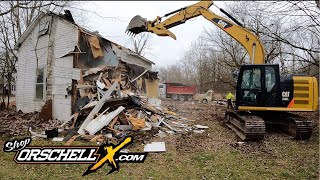 How to tear a House down with a Excavator before and after excavator housedemolition [upl. by Longmire426]