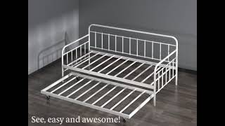 Zinus  Florence Twin Daybed amp Trundle Frame Set Assembly Instructions [upl. by Ananna959]