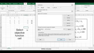 Simplex method in ExcelSimplex linear programming in exceluse of solversimplex method [upl. by Sudnak]